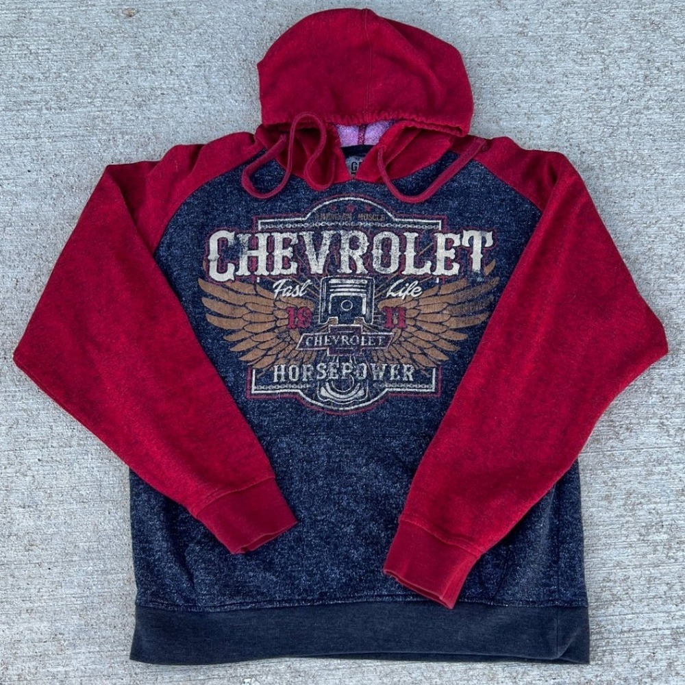 Chevrolet GM Fast Life Horsepower Hoodie Sweatshirt L American Muscle Chevy